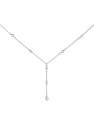 Sterling Silver 18in Polished & D/C Fancy Drop Necklace. Metal Wt- 4.94g