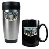 Kansas City Wizards MLS Stainless Steel Travel Tumbler and Black Ceramic Mug Set - Primary Team Logo