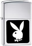 Zippo- Playboy Black and White Chrome Zippo Lighter