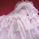 Pretty in Pink Bassinet Liner/Skirt and Hood - Size: 13x29