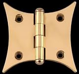 Door Hinges Bright Solid Brass, Butterfly Hinge 3 x 3 60064/92144 Button Finials