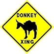 DONKEY CROSSING sign * street animal pet farm