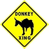 DONKEY CROSSING sign * street animal pet farm