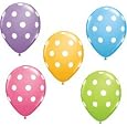 12 Polka Dot Balloons Bright Festive Colors Party Blue Green Pink and Lavender