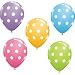 12 Polka Dot Balloons Bright Festive Colors Party Blue Green Pink and Lavender