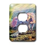 Mythical - Unicorn With Baby - Light Switch Covers - 2 plug outlet cover