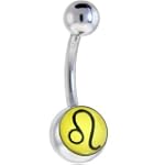 Zodiac Sign Leo Logo Belly Button Ring