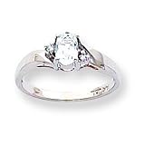 14k White Gold .02ct Diamond & White Topaz BirthStone Ring