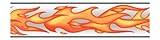 York Wallcoverings BT2956B Racecar Streaming Flames Border, Fire Orange/Black Onyby/Platinum Gray/Fire Hydrant Yellow