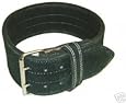 Leather Power Weight Lifting Belt- 4" Black (X Large)