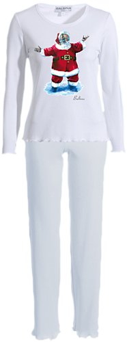 BALBINA Pyjama Santa 104400013710 Damen Nachtw&auml;sche/ Pyjamas, Gr. 38 (M),  Wei&szlig; (white ) Preisvergleich