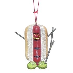 Hot Dog In A Bun Christmas Ornament