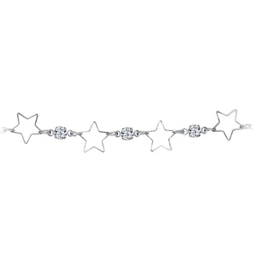 Clear Gem Hollow Star Belly Chain