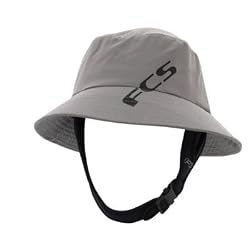FCS Wet Bucket Surfing Hat with Chin Strap in Gunmetal