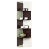 Modern Staggering Corner Bookshelf in Espresso