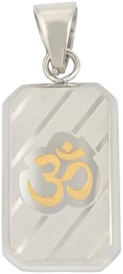 Two-Tone Stainless Steel Pendant of the Hindu Om Symbol