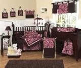 Bella Brown and Pink Baby Bedding 9pc Crib Set