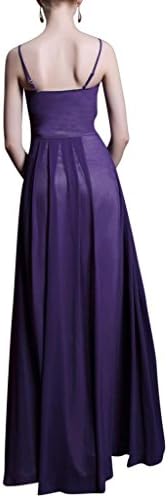 Kingmalls Womens spaghetti straps empire simple purple evening Dress (Small)