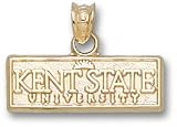Kent State Golden Flashes Solid 10K Gold ''KENT'' Sun Logo Pendant