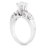 14K White Gold Engagement Ring – 1.10CT Round Cut Diamond Ring(H I Color, I1 Clarity) 31DPnhTW87L. SL160 14K White Gold Engagement Ring – 1.10CT Round Cut Diamond Ring(H I Color, I1 Clarity)