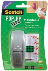 3M Scotch Pop-Up Mountable Tape Dispenser-Pre-Cut Strips .75X2; 3 Items/Order