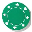 GREEN - Poker Suits 12 Gram Clay Poker Chips - 50 Pack