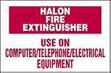 Buy Now halon fire extinguisher  Labels HALON FIRE EXTINGUISHER USE ON COMPUTER/TELEPHONE/ELECTRICAL EQUIPMENT Adhesive Vinyl - 5 pack 5