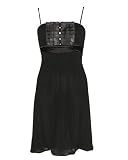 Ladies Black Knit Party Dress with Multi Layers of Ribbons Front, Limestone