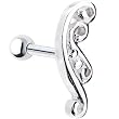 Silver 925 Fancy Sterling Right Cartilage Earring