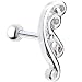 Silver 925 Fancy Sterling Right Cartilage Earring