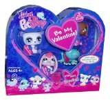 Littlest Pet Shop Valentines Day Edition with Purple Panda, Brown Daschund, Pink Bunny and Turquoise Frog