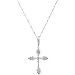 Landini Delicate Cross Pendant Sterling Silver Feminine Ladies Celebrity Inspired Vintage Platinum Look Necklace w/18" Chain