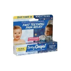 Baby Orajel Oral Pain Reliever, for Teething, Daytime & Nighttime, 2 ct.