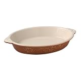Pfaltzgraff Weir in Your Kitchen 9-by-11-Inch Oval Bake-and-Serve Ceramic Dish, Ginger
