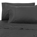 8PC Queen 600 Thread Count Down Alternative Bed In a Bag - BLACK Sheet Set, Duvet Set & Down Alternative