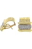14k Yellow and Gold and Diamond Earrings