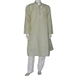 Indian Mens Clothing Cotton Embroidered Kurta Pajama Size L Chest :42