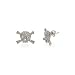 Eve's Addiction Pave CZ Skull & Crossbones Stud Earrings-CZ Skull Earrings