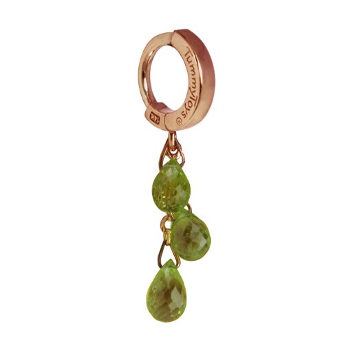 TUMMYTOYS BELLY NAVEL RING 14K ROSE GOLD & 3 PERIDOTS
