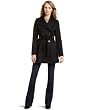 Via Spiga Womens Double Breasted Belted Spring Trench Coat With Pleated Back