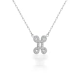 Bling Jewelry Sterling Silver CZ Gemini Zodiac Necklace 16