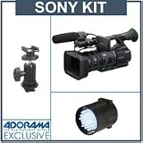 Sony HVR-Z5U HDV High Definition Handheld Professional Camcorder Bundle - with Switronix TL-50 30w Dimmerable DC Powered LED Light, Bescor SA-1 Universal Swivel Shoe Mount Adaptor