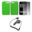 Neon Green Silicone Gel Skin Cover Case + LCD Screen Protector + Rapid Car Charger for Apple iPod Touch 8GB / 16GB / 32GB [Accessory Export Brand]