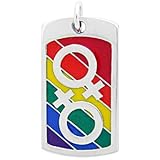 Lesbian Symbol Silver Tone Pewter Pendant Necklace
