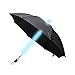 ZHOL® Umbrella with LED Flashlight Handle (Black)