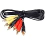 Cabling4Less 10m 3 x Phono (Left + Right + Video) Cable