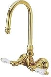 Elements of Design DT0715CL Vintage Hi-Rise Spout Wall Mount Leg Tub Filler, 3-3/8 Spread, Dark Bro