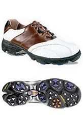 Etonic Closeout G-Sok (non-cleated) Performance Shoe - White/Brown/Black Picture