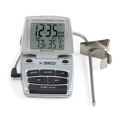 CDN DTTC-S Combo Probe Thermometer Timer and Clock Silver