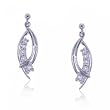 1/4CT Diamond Dangle Journey Earrings Crafted in Solid White Gold